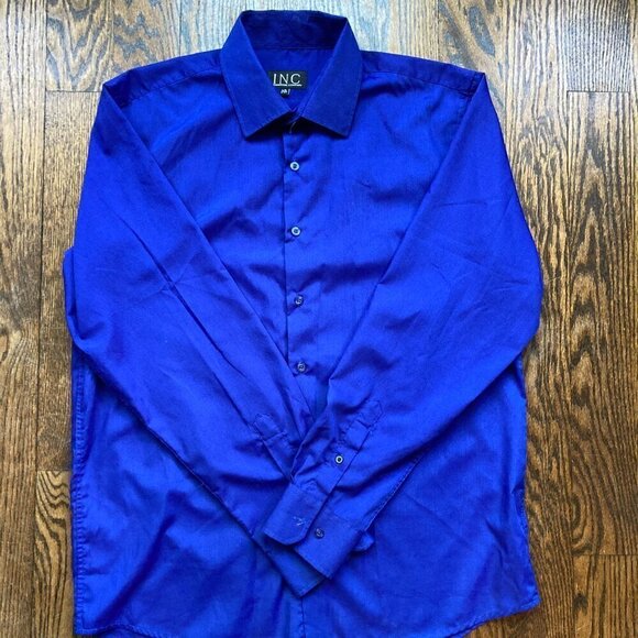 INC- International Company long sleeve mens dress shirt size 16-16.5 OR LARGE - Picture 3 of 6